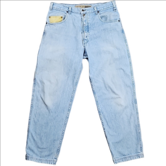 Levi's Other - Vintage 90s Levi's Silver Tab 549 Baggy Fit Light Wash Yellow Contrast Trim Jean